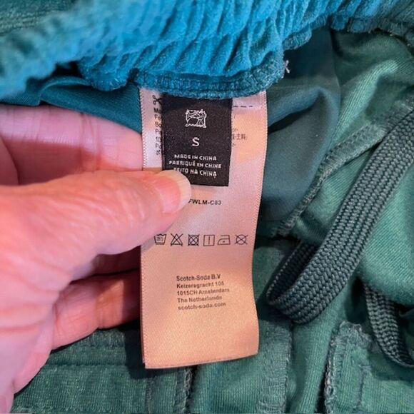Scotch & Soda Velour Sweatpants Lounge Pants Velvet Emerald Green Size Small - Picture 11 of 13